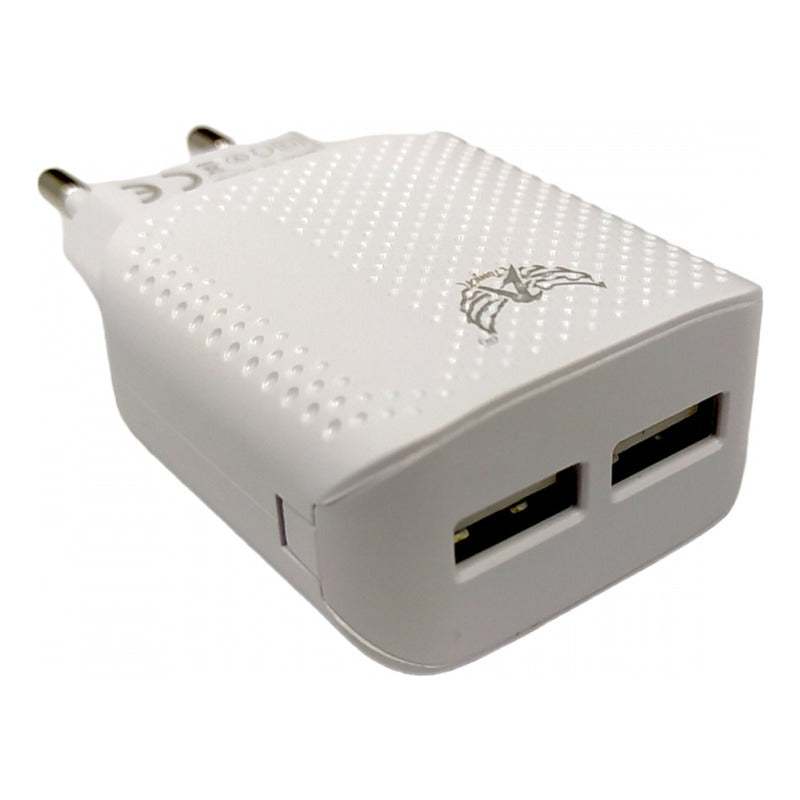 Carregador Branco Completo Tipo-c Com 02 Portas Usb 5.1a